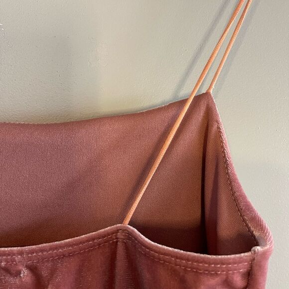 Urban Outfitters Mauve Pink Velvet Spaghetti Strap Mini Dress | SZ XS - Picture 13 of 14